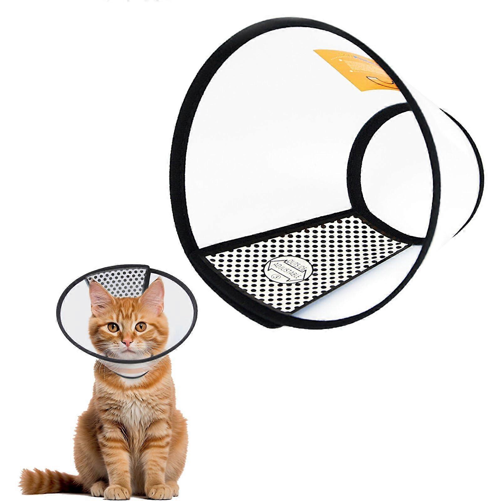 Cat Cone Lightweight Elizabethan Collar for Cats, Mini Dogs, Rabbits Prevents Licking Soft Recovery Grooming (M)
