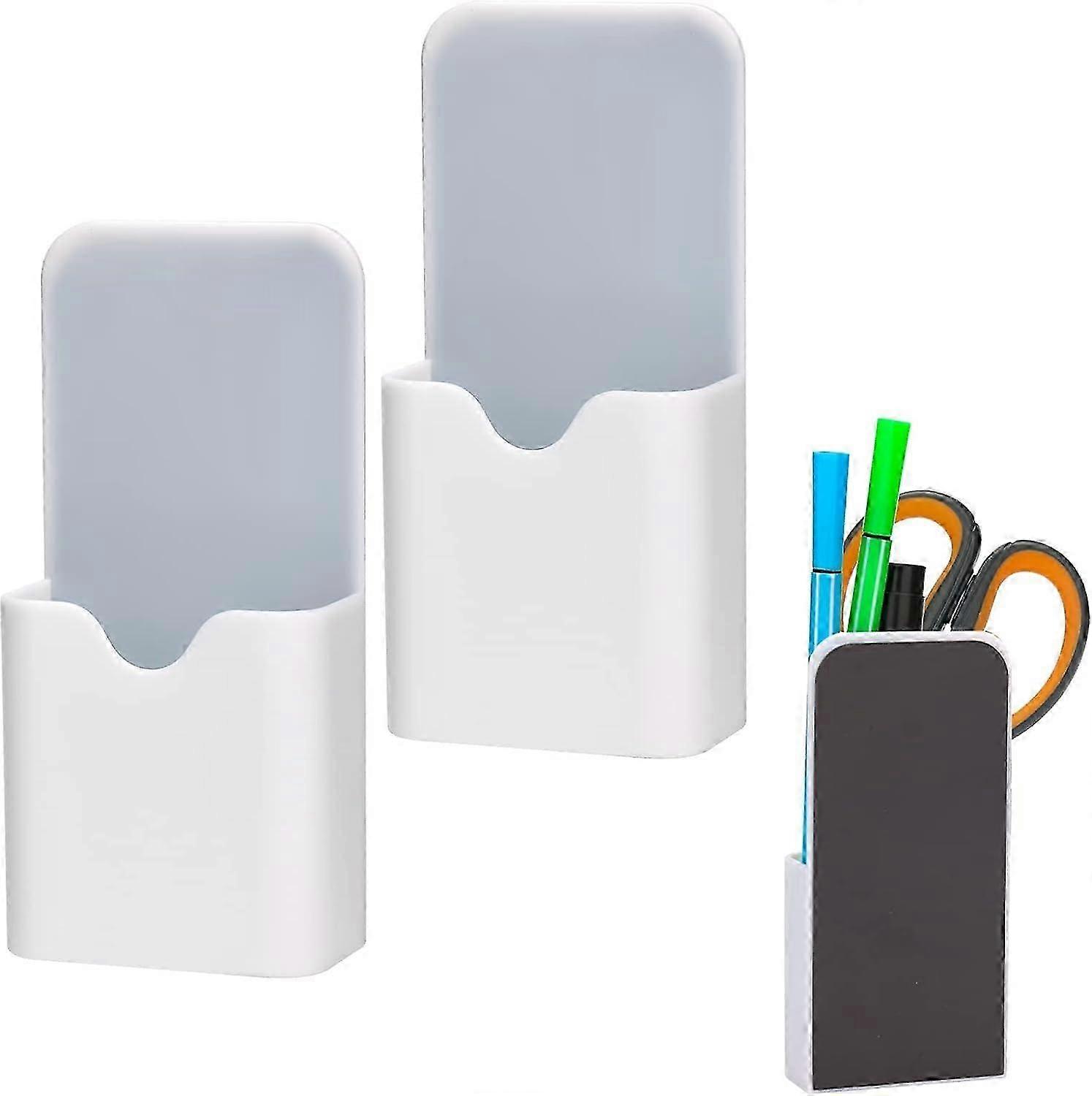 2pcs Magnetic Marker Holder for Whiteboard/Fridge - White