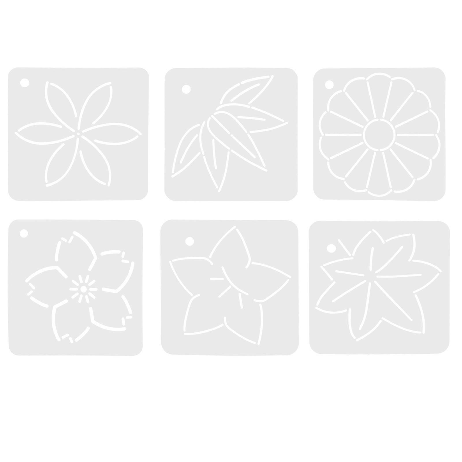 Quilting Stencils with Flower Design Patchwork Template for DIY Use Made of Durable PP 6pcs