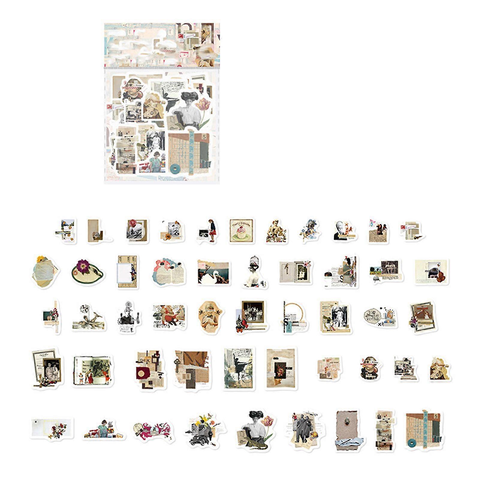 2025 Latest Model  100 Sheets Vintage Scrapbooking Sticker DIY Rich Pattern
