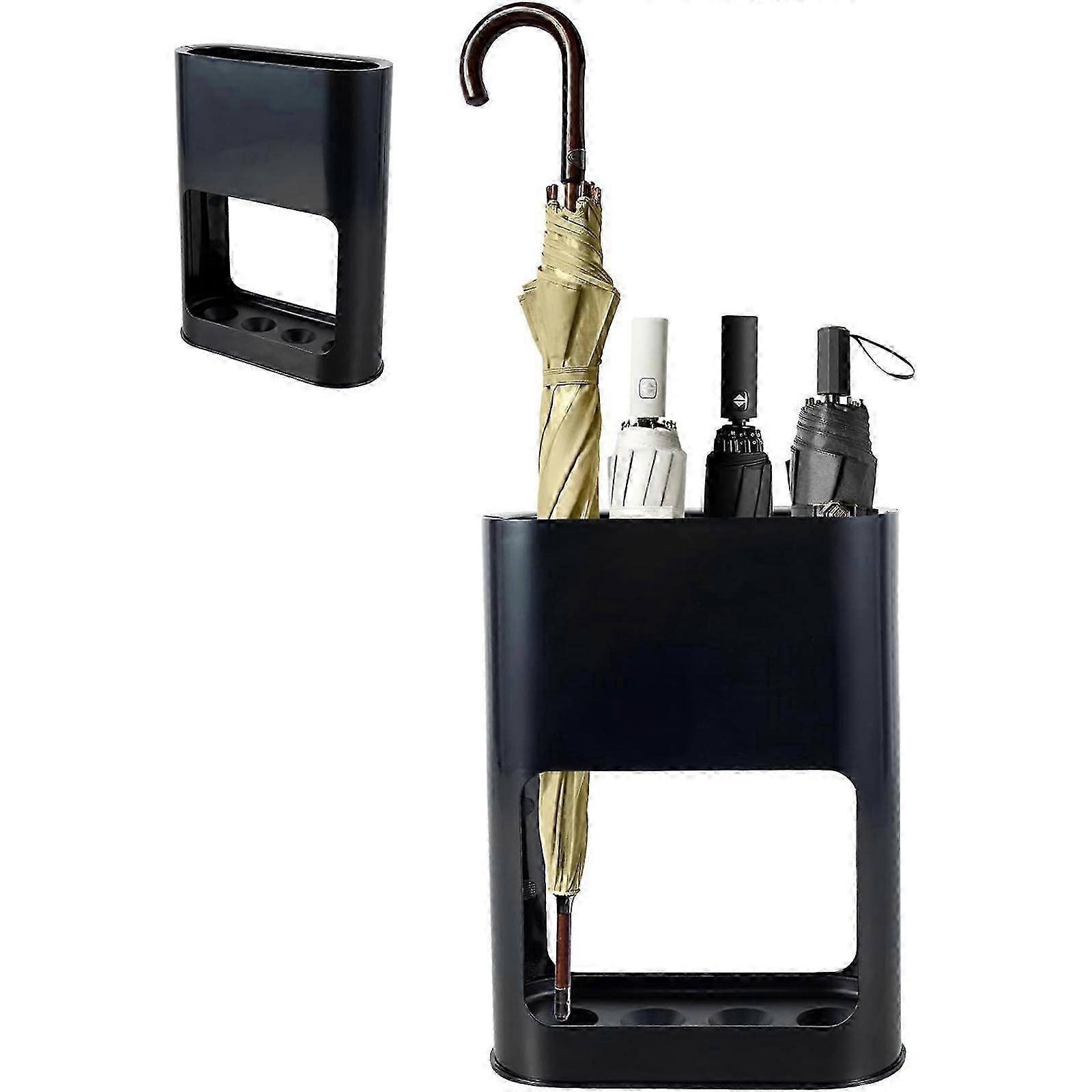 取り外し可能なドリップトレイ付き傘ラック、玄関ホームオフィス用の自立型傘ホルダースタンド杖ステッキ