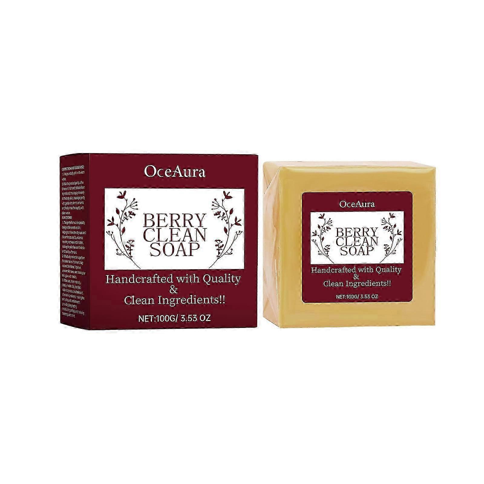 Berry Clean Soap, Handmade Soap Bar Gentle Clean Ingredients, Moisturizes the Body, Soothes Pores, Reduce Redness and Enhance Radiance for Skin