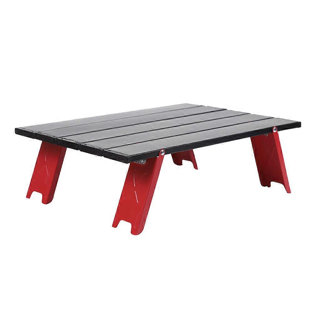 Portable Small Side Table Collapsible Picnic Table For Beach Mountaineering Red 16.2×11.4×5.1Inch Outdoor 1Pcs