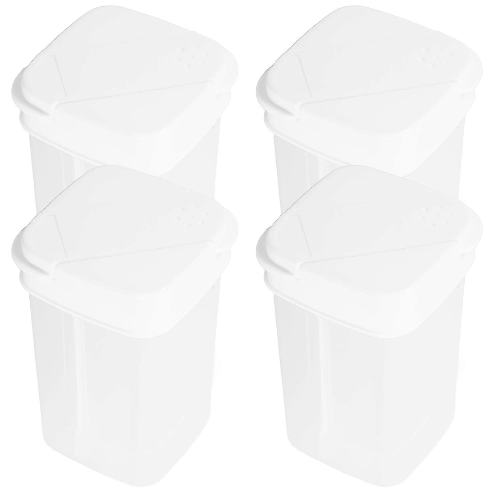 Transparent Condiment Containers with Lids 4 Pack Seasoning Jars for Sugar, Salt, and Spices Portable Spice Dispenser for Home, Kitchen, and