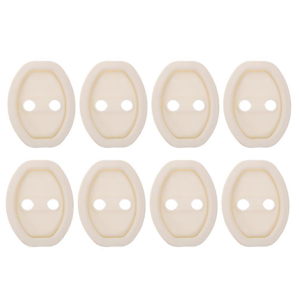 Silicone Door Latch Guard Pad Car Door Locks 8Pcs Beige Rectangular Protection Daily Use