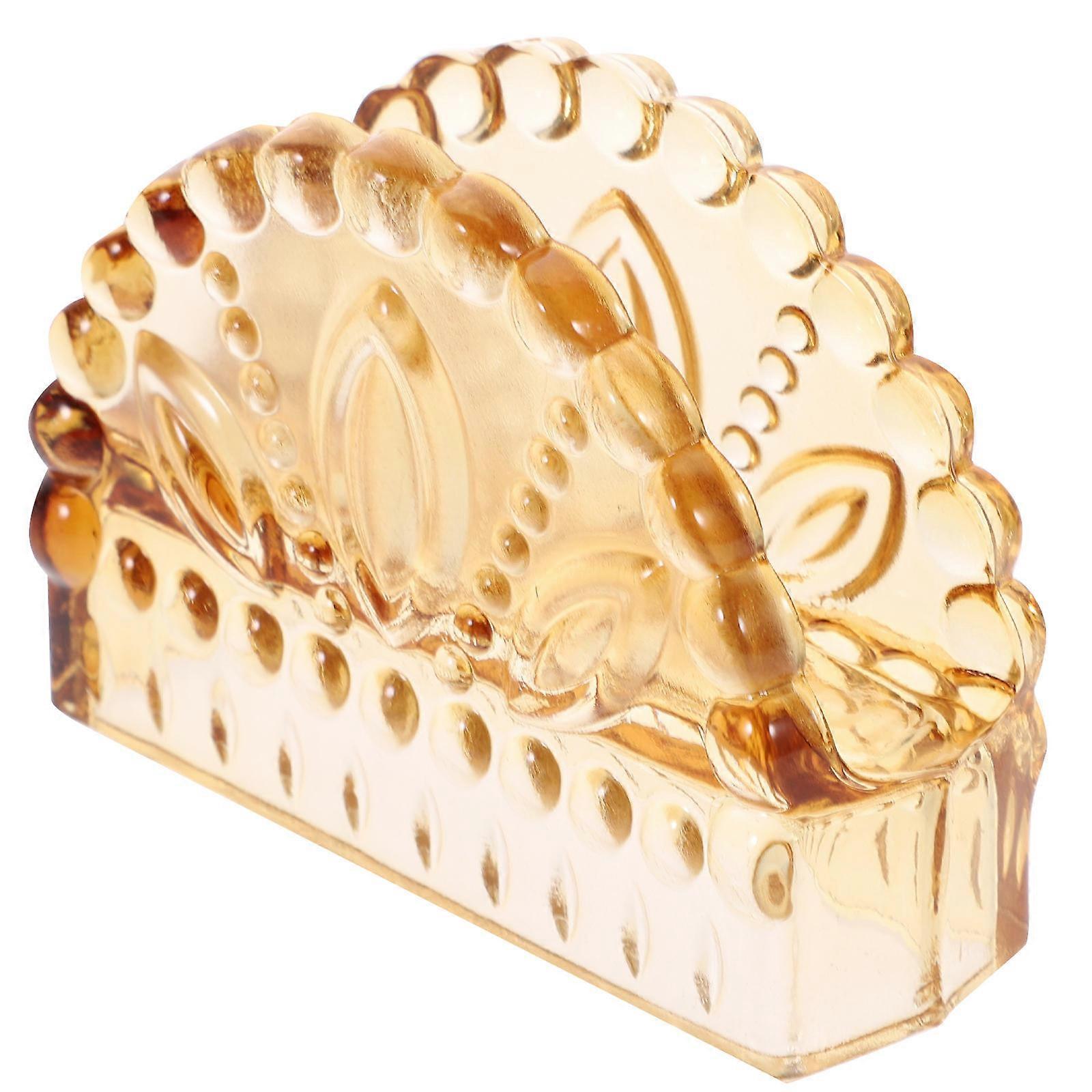 Decorative Napkin Stand Glass Smooth Lines Style 13.00X9.00X4.00cm Restaurant 1Pcs