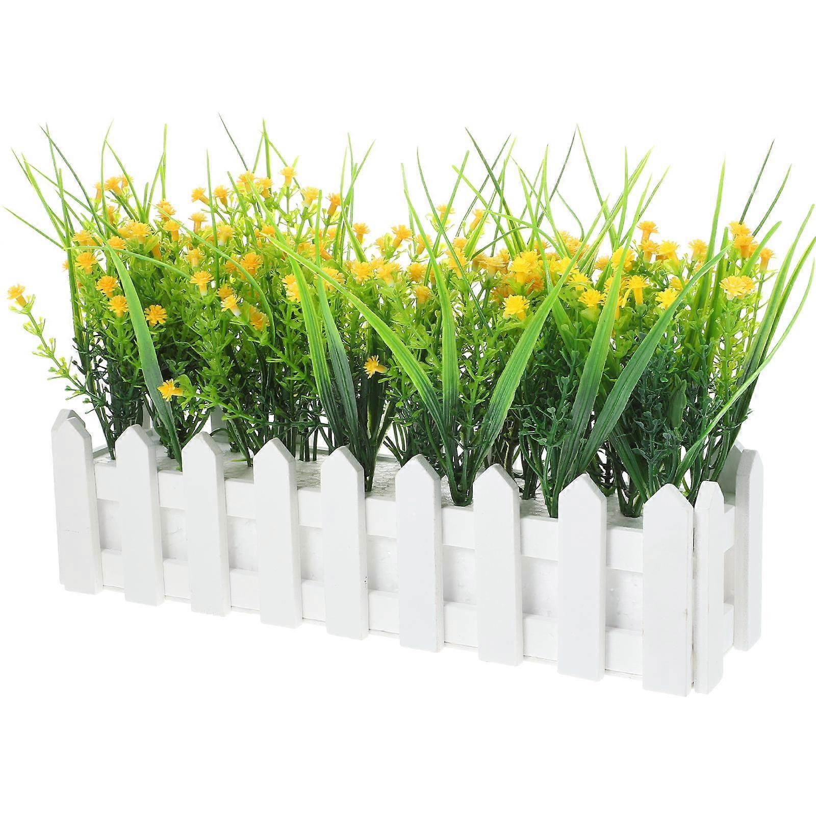 Vivid Flower Decor Artificial Flower Arrangement Set For Shop Decoration Wood Material Round Shape 1Set