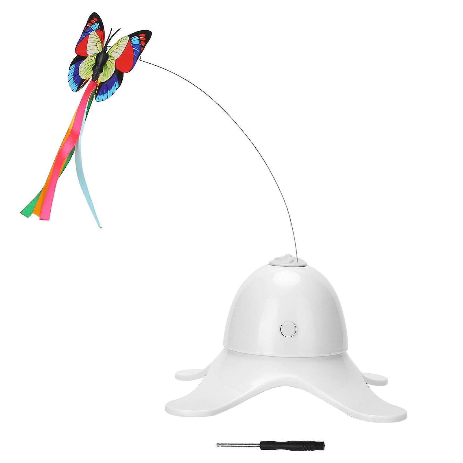 ABS Interactive Electric Rotating Flashing Simulation for Butterfly Replaceable Cat Toy