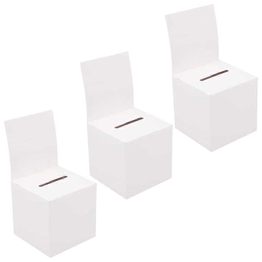 Pack of 3 Raffle Boxes, Proposal Boxes, Charity Donation Boxes with Removable Heads Ideal for Fundraising, Fundraisers and Voting