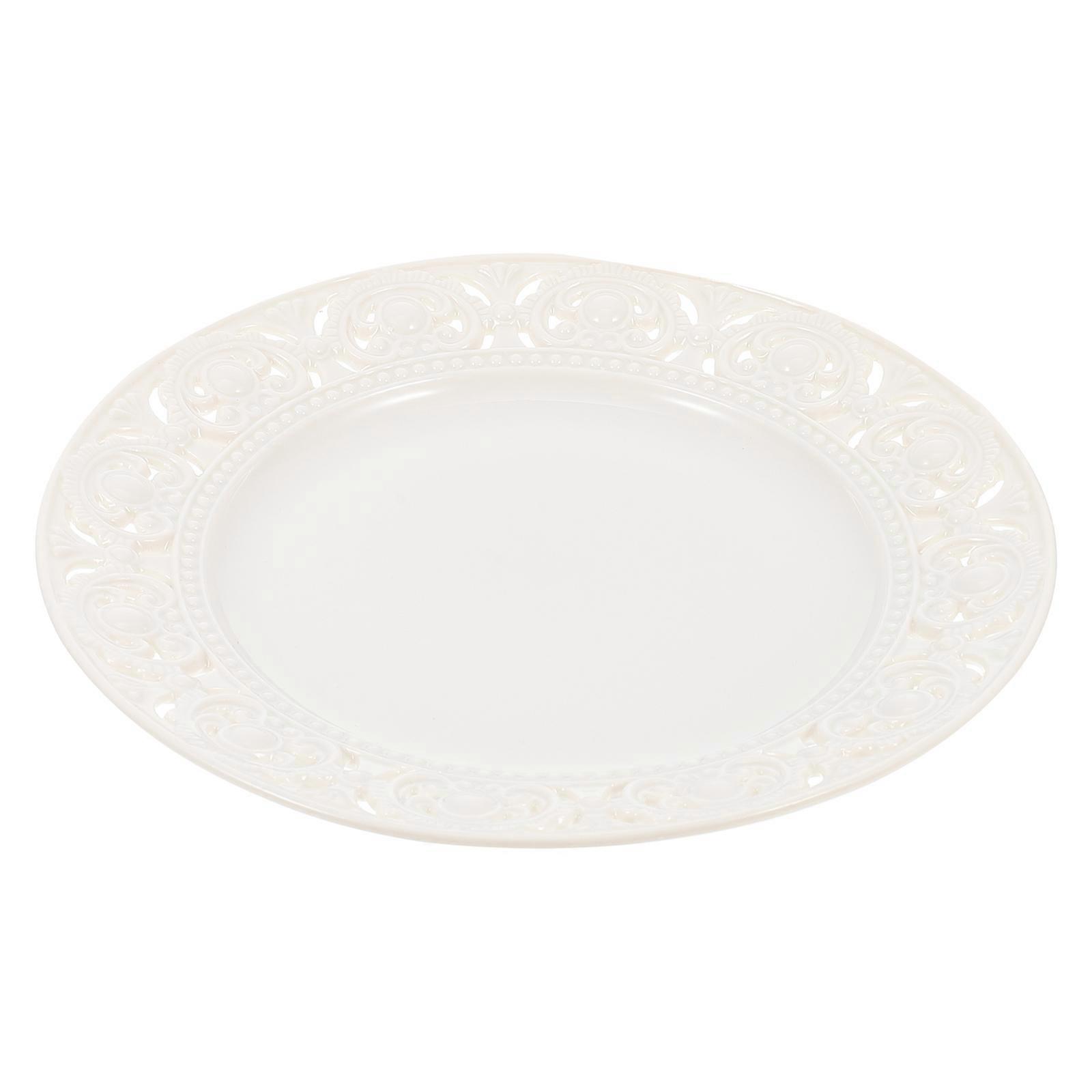 Porcelain Plates Square Simple Style Hotel Use 20.5X20.5X2.5CM Fruit Storage 1Pack
