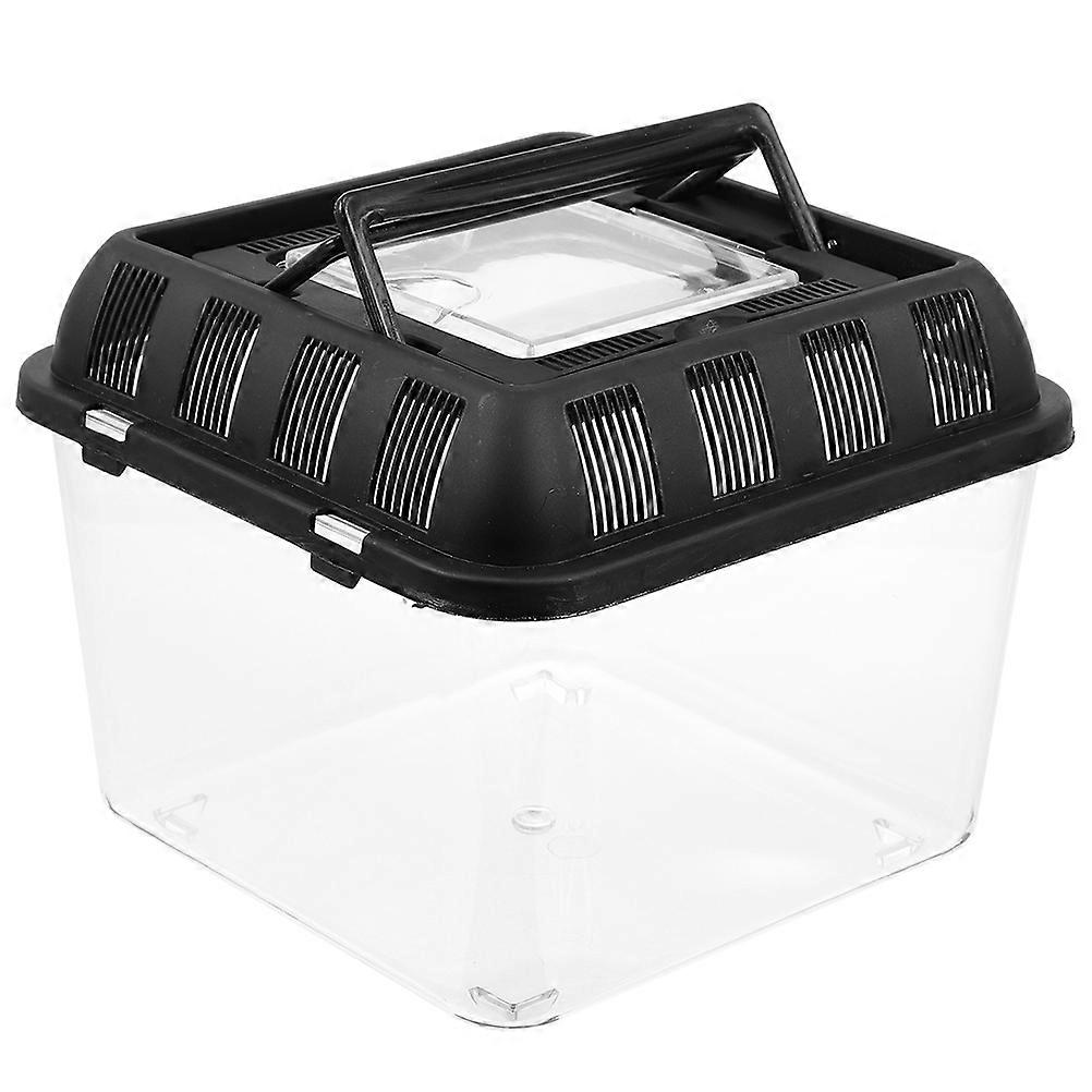 Durable Reptile Feeding Box with Handle – Ventilated Turtle Tank Aquarium for Safe Pet Transport, Breeding, and Practical Use for Lizards and Small