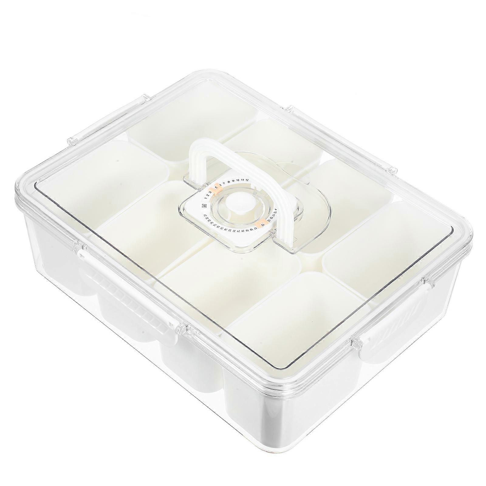 Compartments Candy Box Divided Tray for Outdoor Snacking PET Material Rectangular Shape 32.00X25.00X9.40CM 1Pack