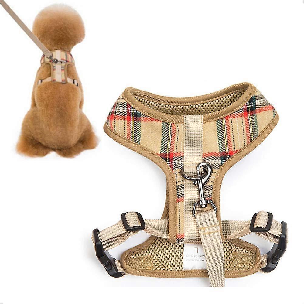 Dog Harness Adjustable No-Pull For Small And Medium Dogs Khaki Size S