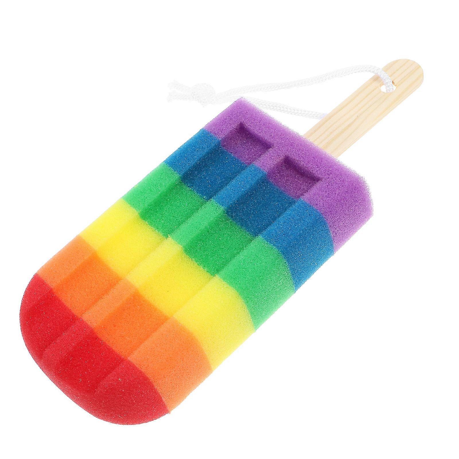 Shower Sponges Exfoliating Bathing Sponge Multi-colored Ice Cream Shaped Durable and Gentle Design for Family 1Pack