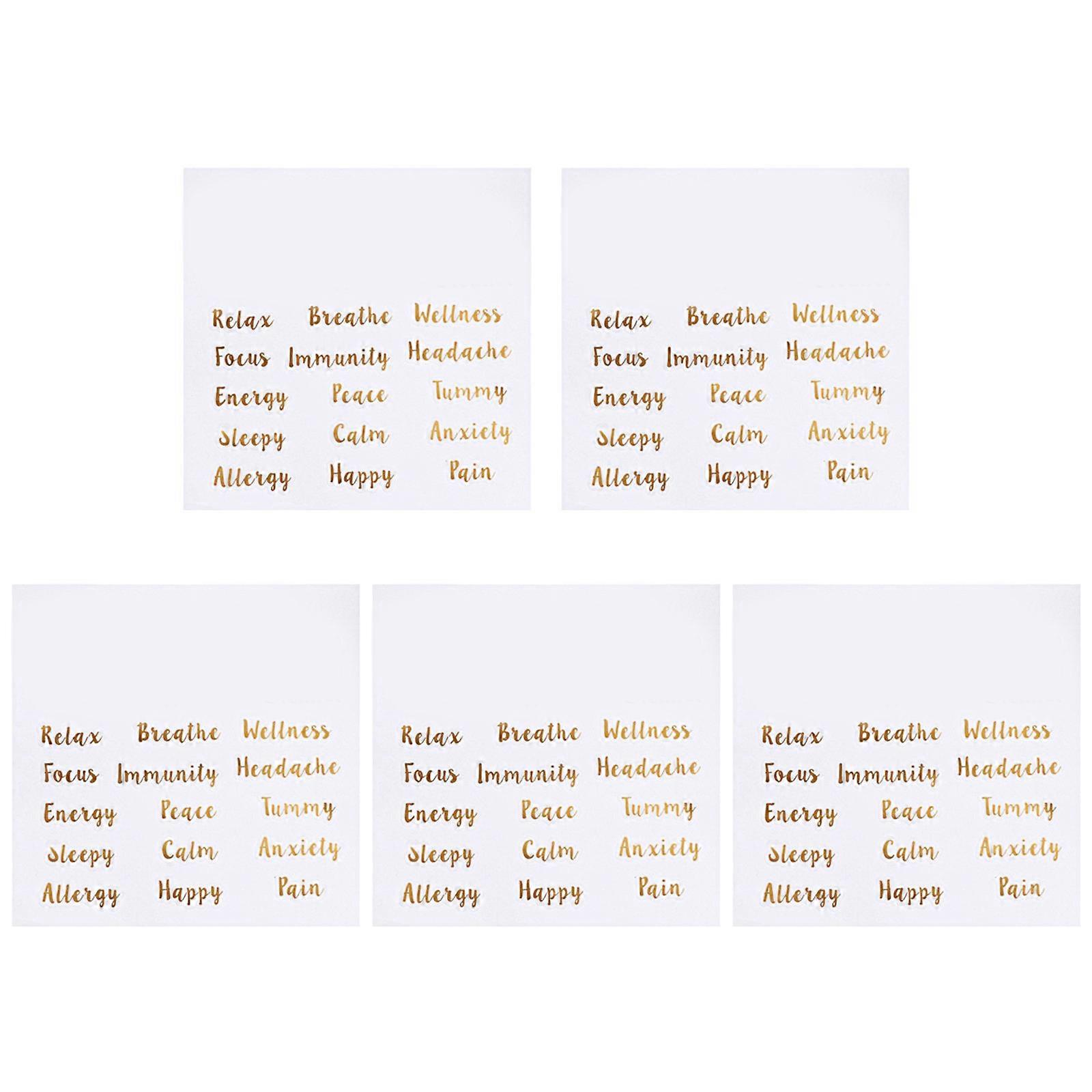 Essential Oil Tag Stickers Identification For present Giving Square 18 X 18 X 0.1Cm 5 Sheets