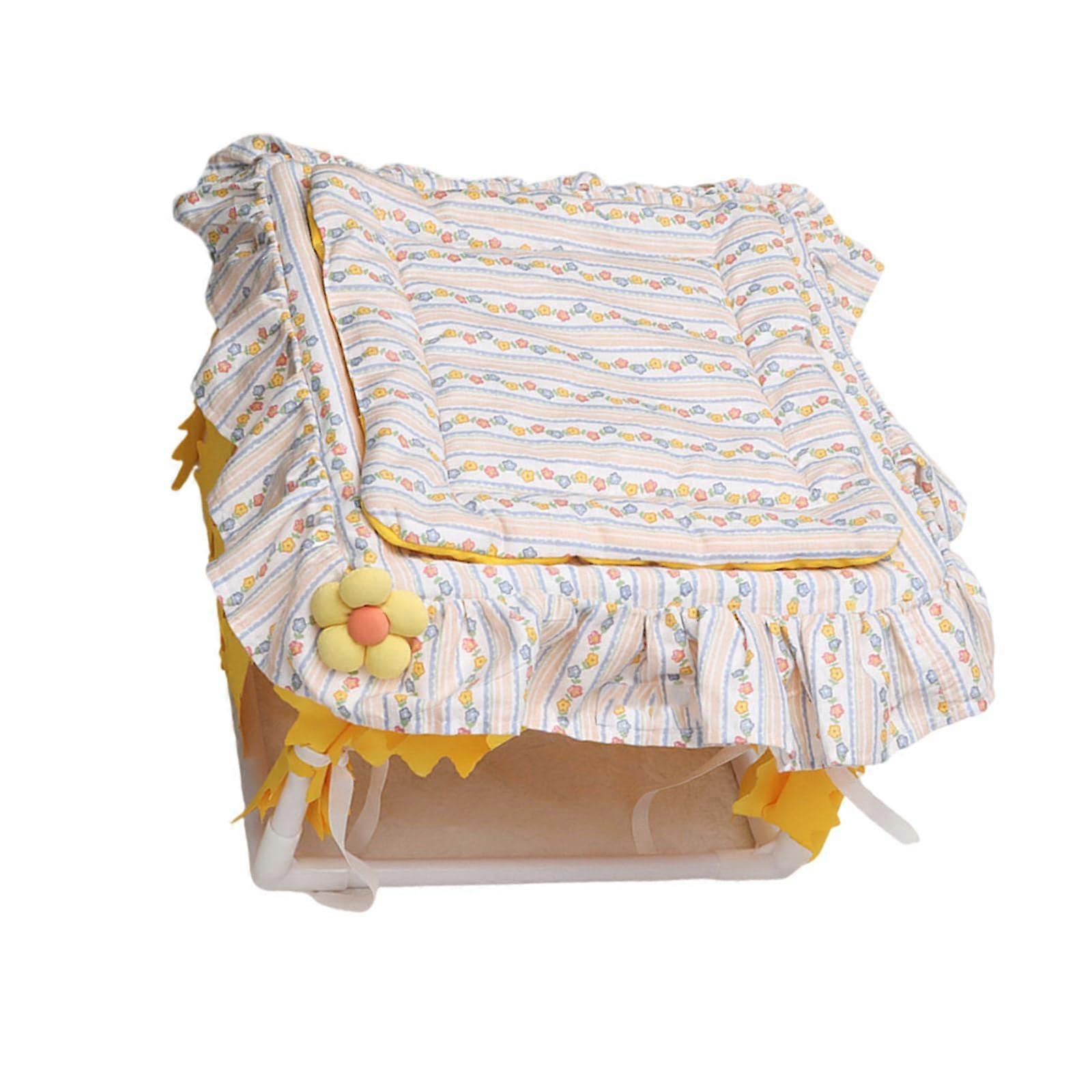 Cavia Porcellus tunnel house with flower pattern, washable, small hideouts for hamsters, yellow'