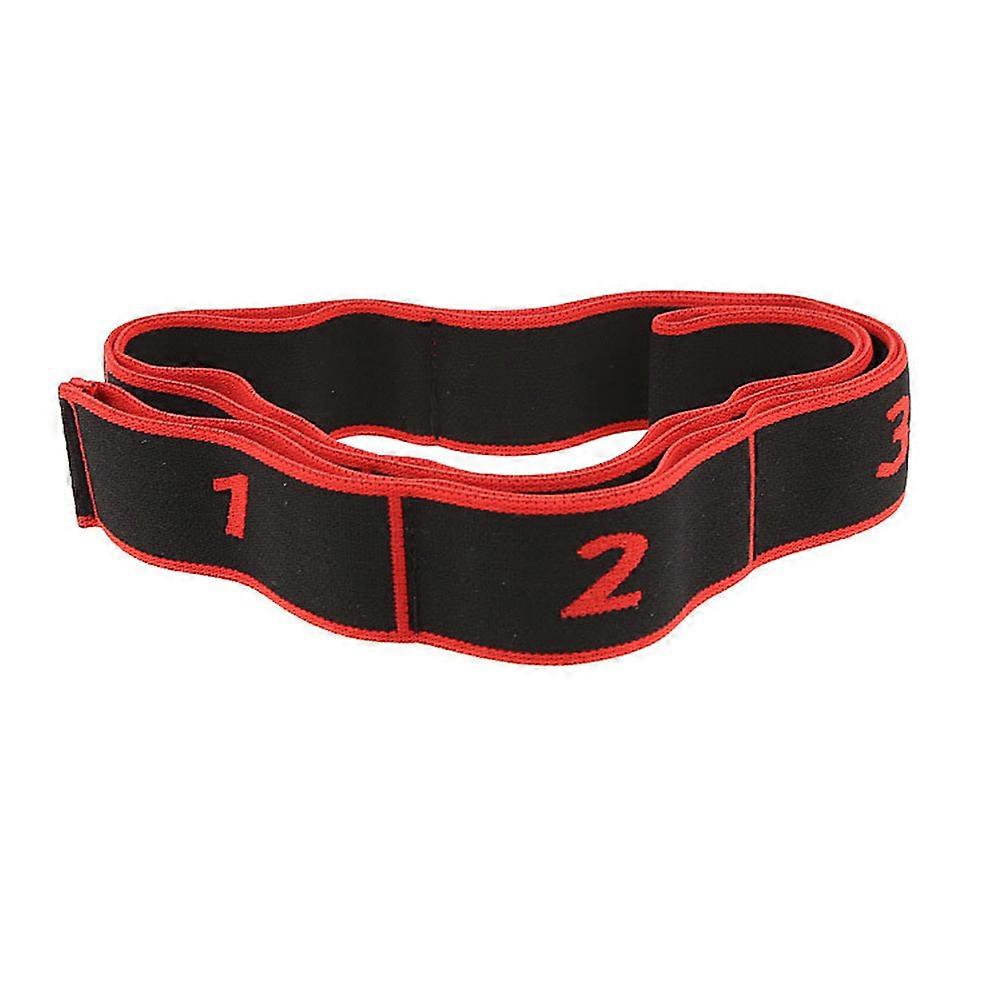Yoga Strap for Sports Use Red Polyester Latex Yarn NonSlip Stretch Belt for Flexibility 72 Inch