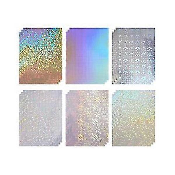 18 Holographic Stickers, - Transparent , A4 Sticker Coverage , Suita