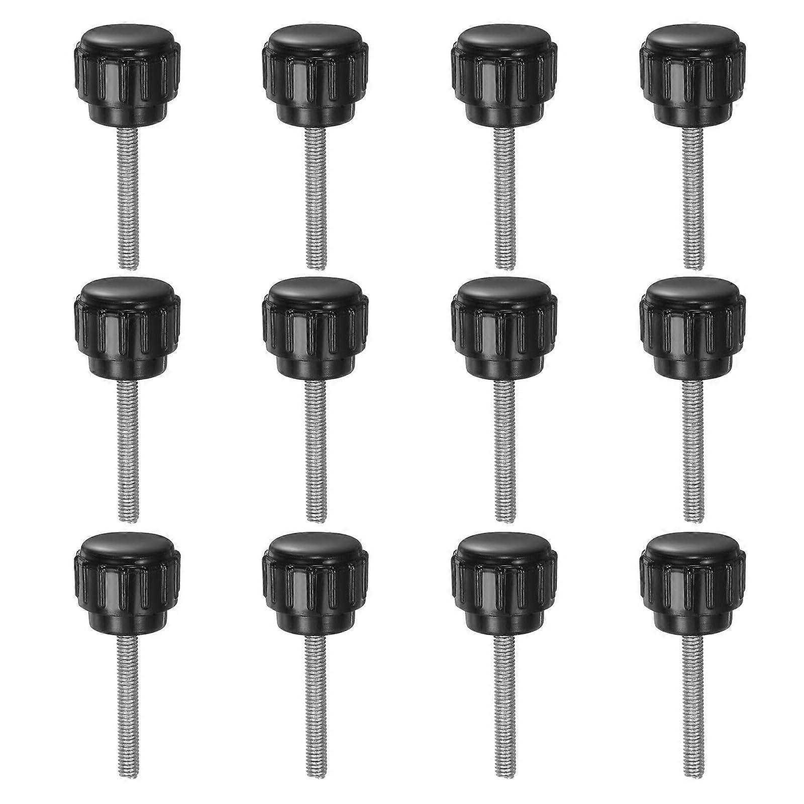 Pack of 12 M3 x 20 mm Round Head Thumb Screws with 14 mm Handle for Industrial Machine Clamping and Tension Applications