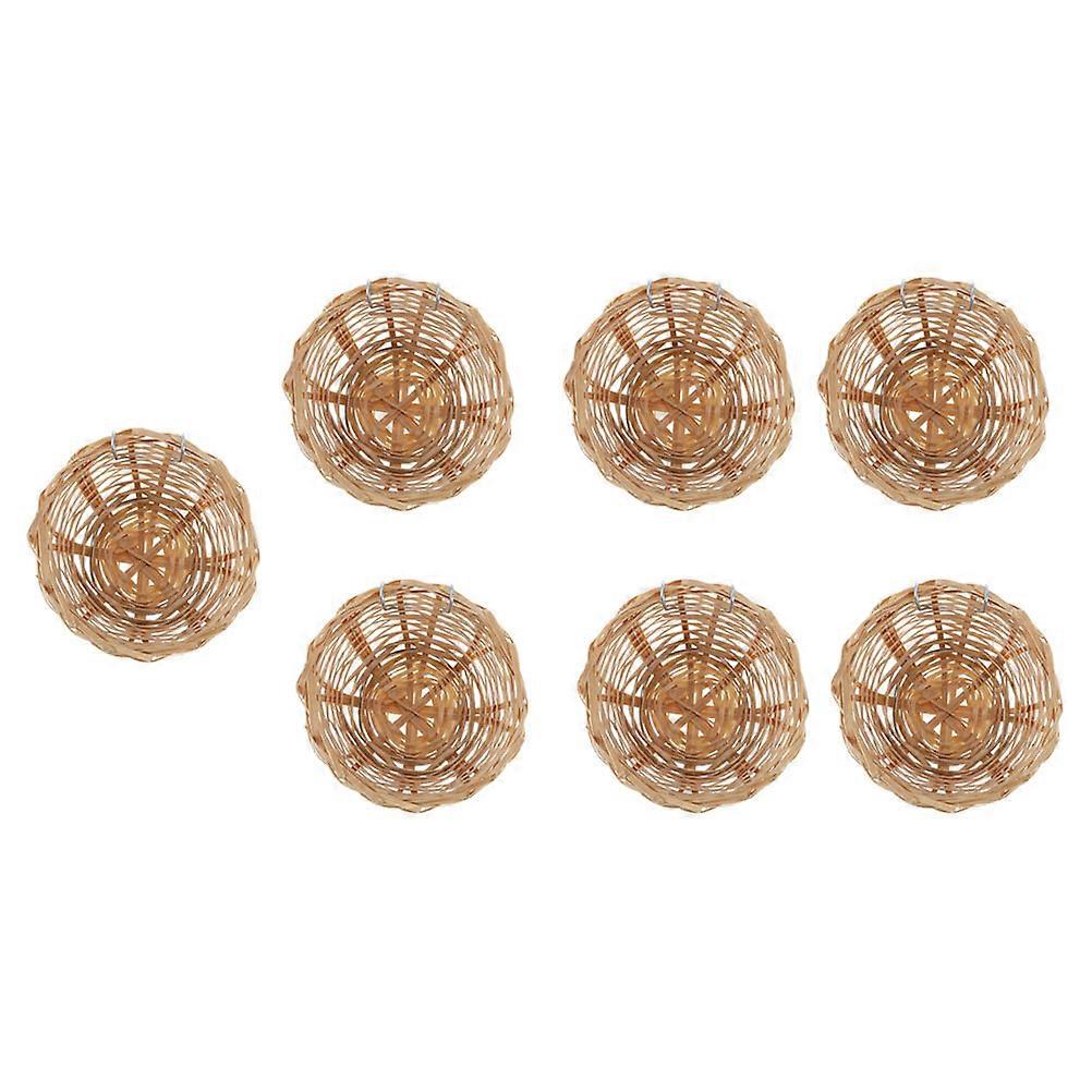 Bamboo Weaving Breeding Nest Decorative Birds Sheltered Environment 10X10CM 7Pcs Perching Space