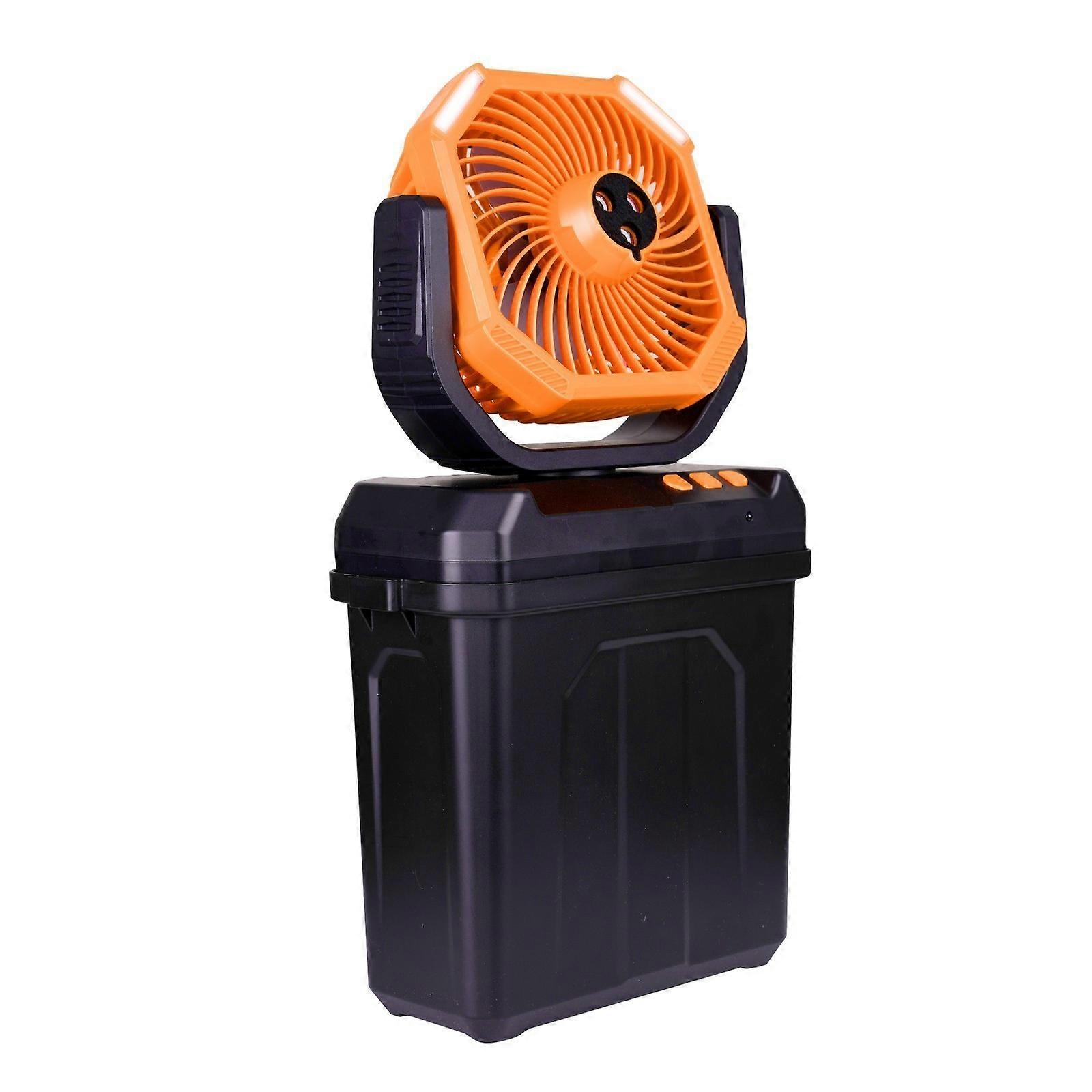 Outdoor Fan With Misting Function 6L Water Tank remotes control 3Spraying Head Rechargeable Design For Beach Parties  Orange