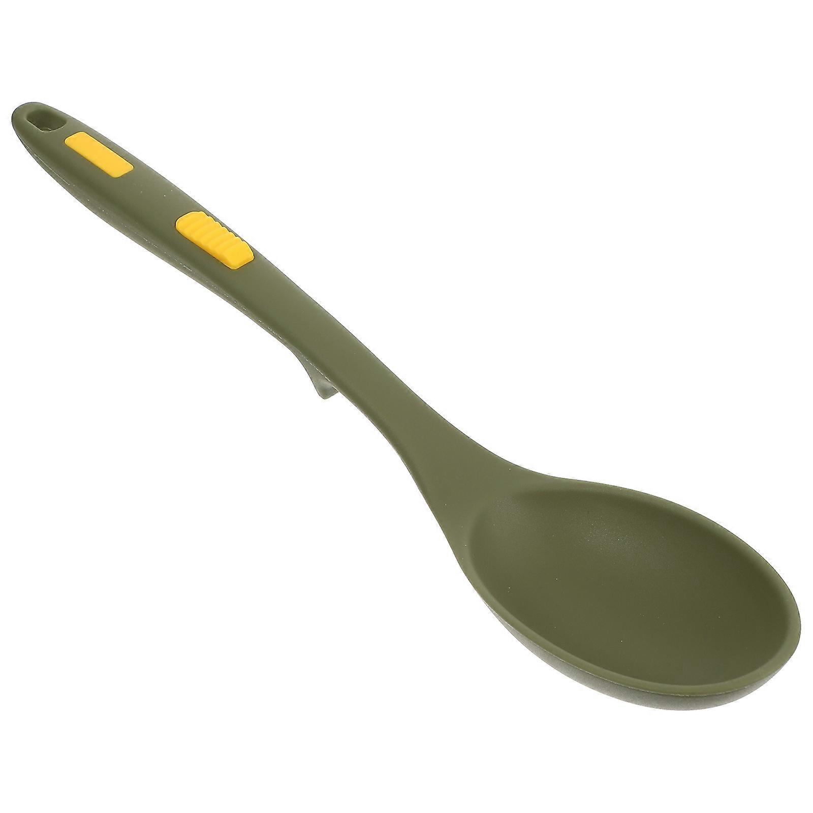 Kitchen Accessory Multifunction Silicone Spoon For Dining Table Light Green Simple Design Serving Salad 1Pack