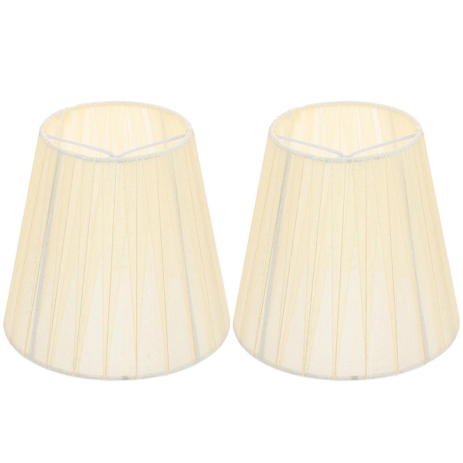 2pcs Mushroom Pleated Hardback Lamp Shade, 5.12\W X 5.12\"H Cloth Lampshade Light Shade Replacement For Table Lamp Floor Lamp Pendant Light (Spider)"