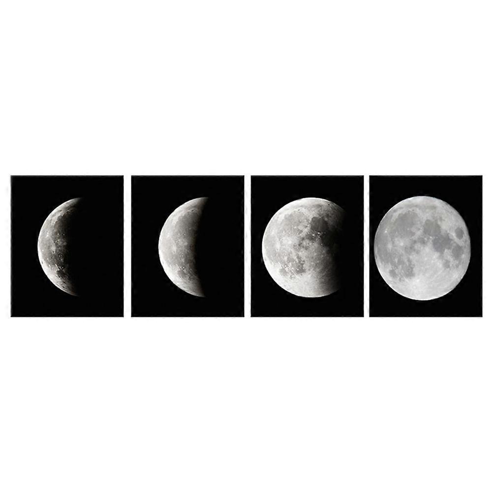 Moon Phase Wall Art Set   Minimalist Canvas Decor with Realistic Moon Pattern for Bedroom, Living Room and Office