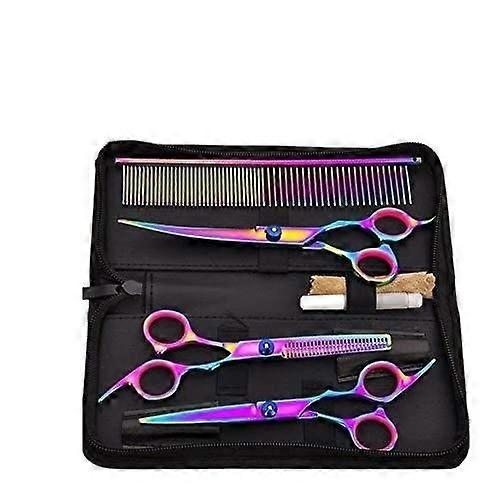 Dog grooming scissors, pet grooming kit, 7inch cutting scissors, thinning scissors, curved.