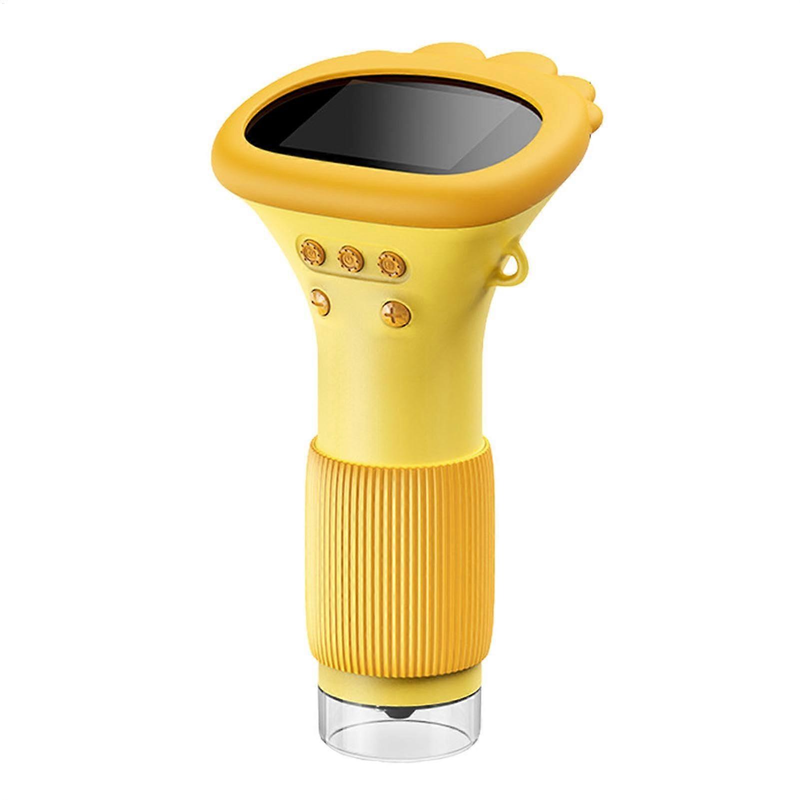 Children's Microscope, Handheld, 1000X LED Light, Portable, Easy to Use for Kids 812 Yellow