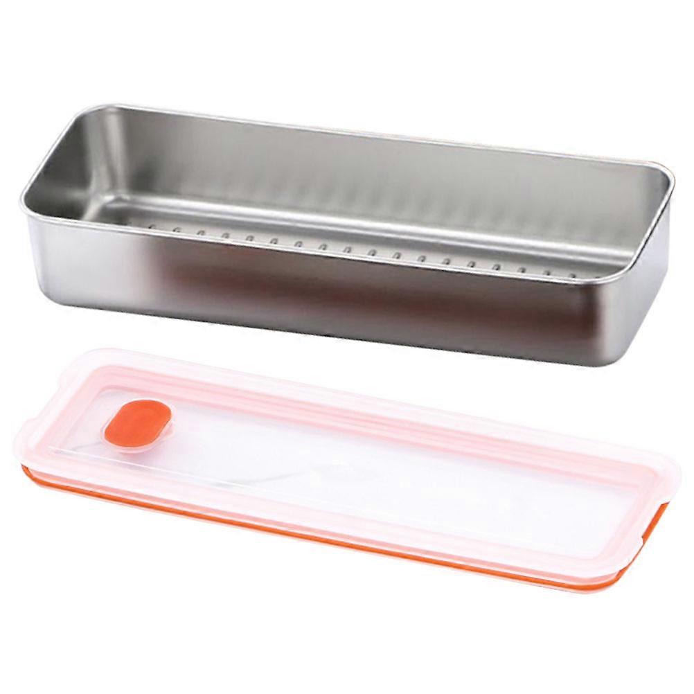 Fridge Organisation Bacon Keeper for Refrigerator PP Material 10.6×3.9×2in Fruit Storage Airtight Containers 1Pcs