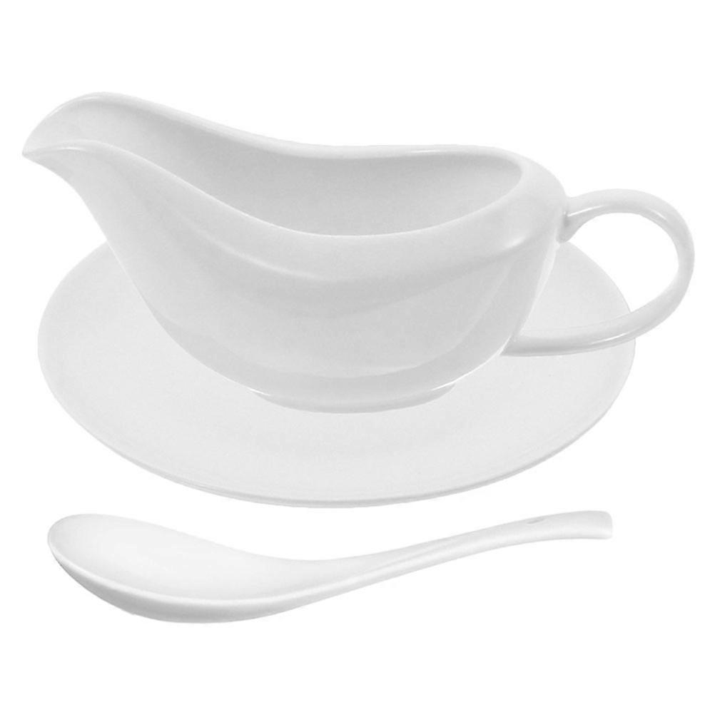 Cream Container Pitcher White Ceramic Serve Sauce 1 Set