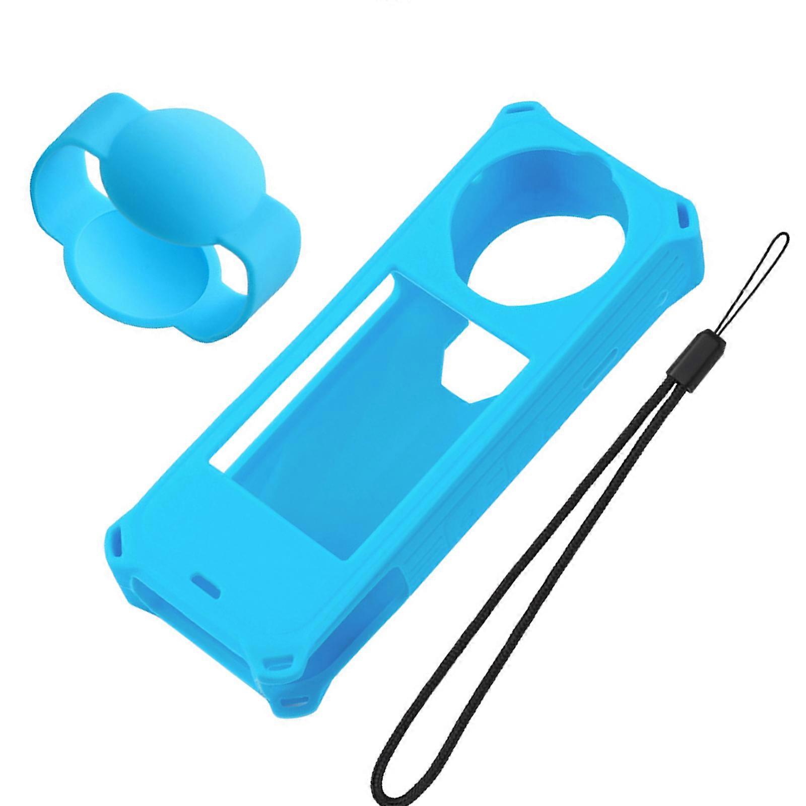 Flexible Shock Absorbing Camera Case With AntiSlip 360 Protections Quickly Access Port for X5 Outdoor  Sky blue