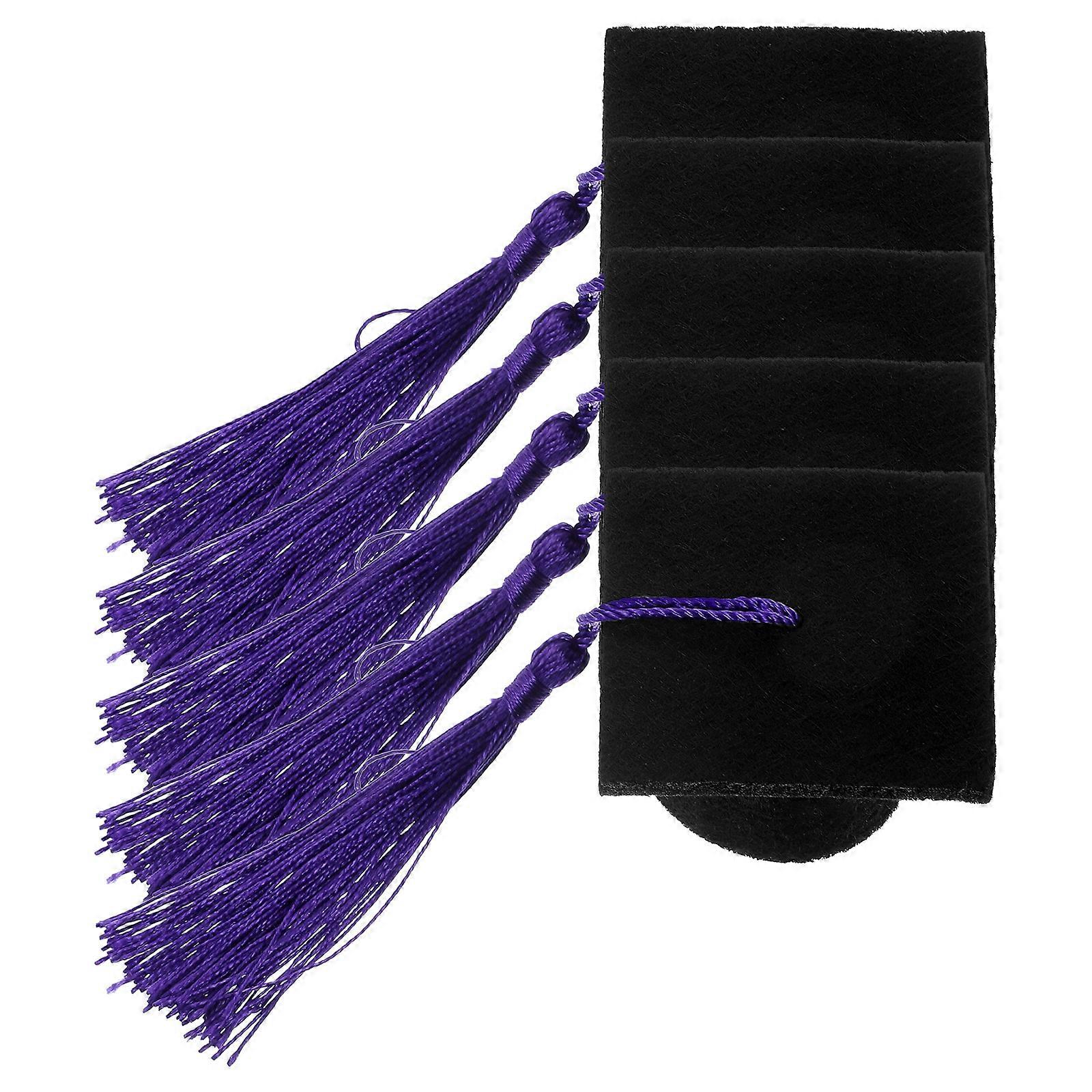 5pcs Mini Graduation Cap For Craft Small Bachelor Cap With Tassels Topper Graduation Cake Decoration Class Of 2024 Graduation Party Decoration