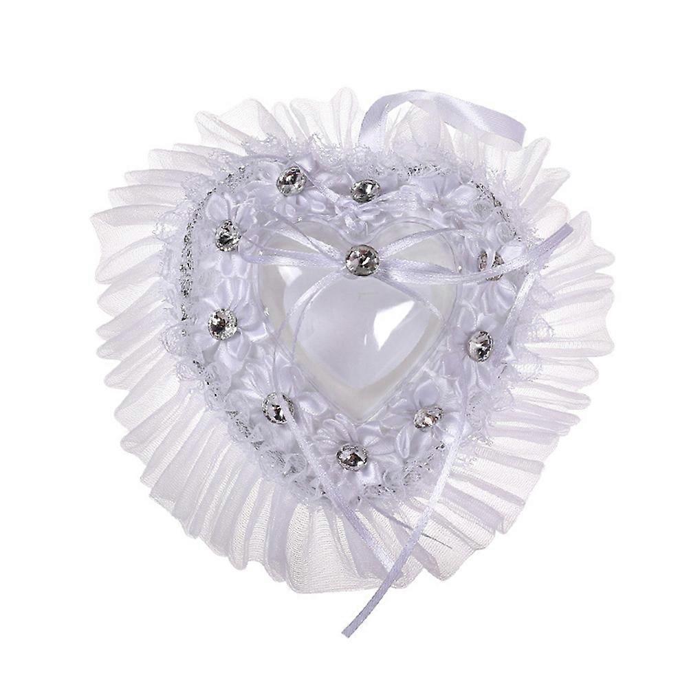 White Ring Pillow Heart Shape Soft Comfortable Touching Feeling 23x22cm 1Pack