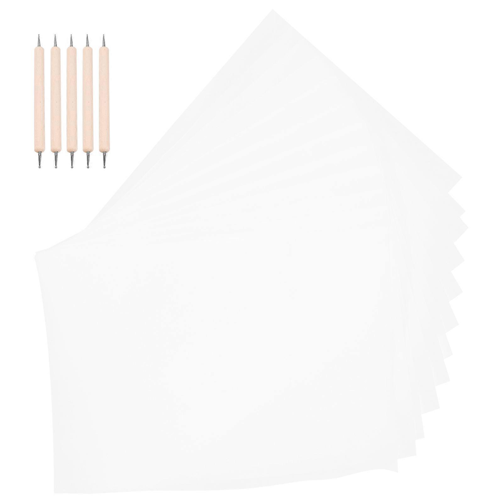 1 Set Graphite Transfer Carbon Paper and Tracing Paper with Double Ended Stylus Tools for Wood Paper and Stone