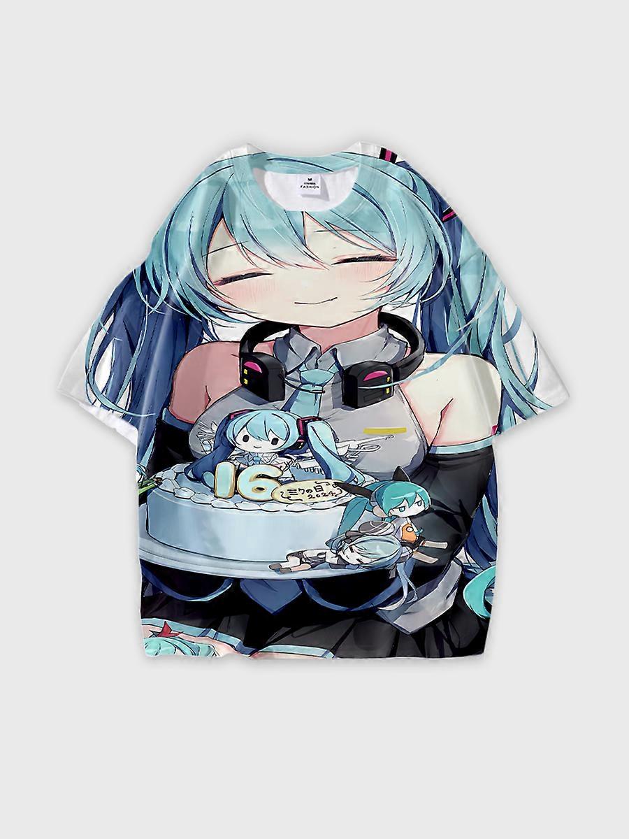 T-shirt round neck Role Pattern loose short sleeve C730