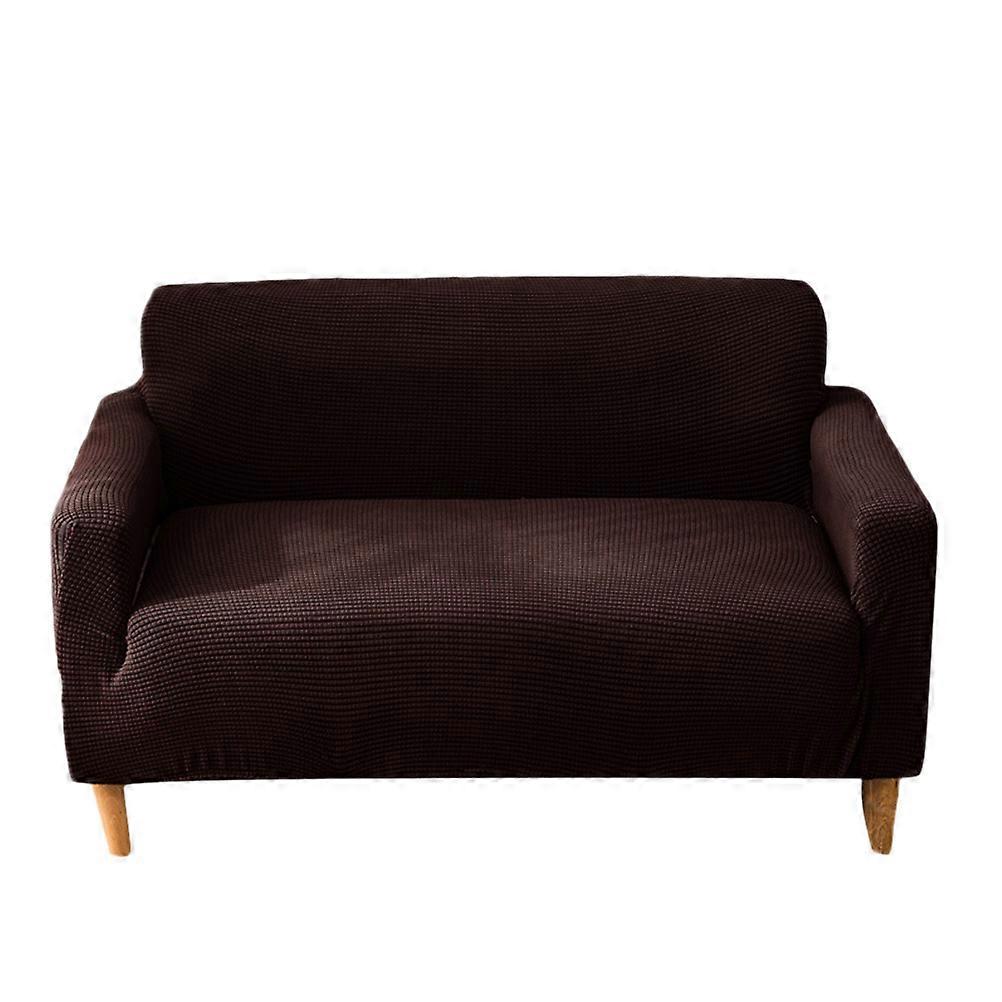 Sofa Protector Non-Slip Elastic Fit Couch Cover Protectors 145-185cm Polyester Dustproof Home Use Coffee 1Set