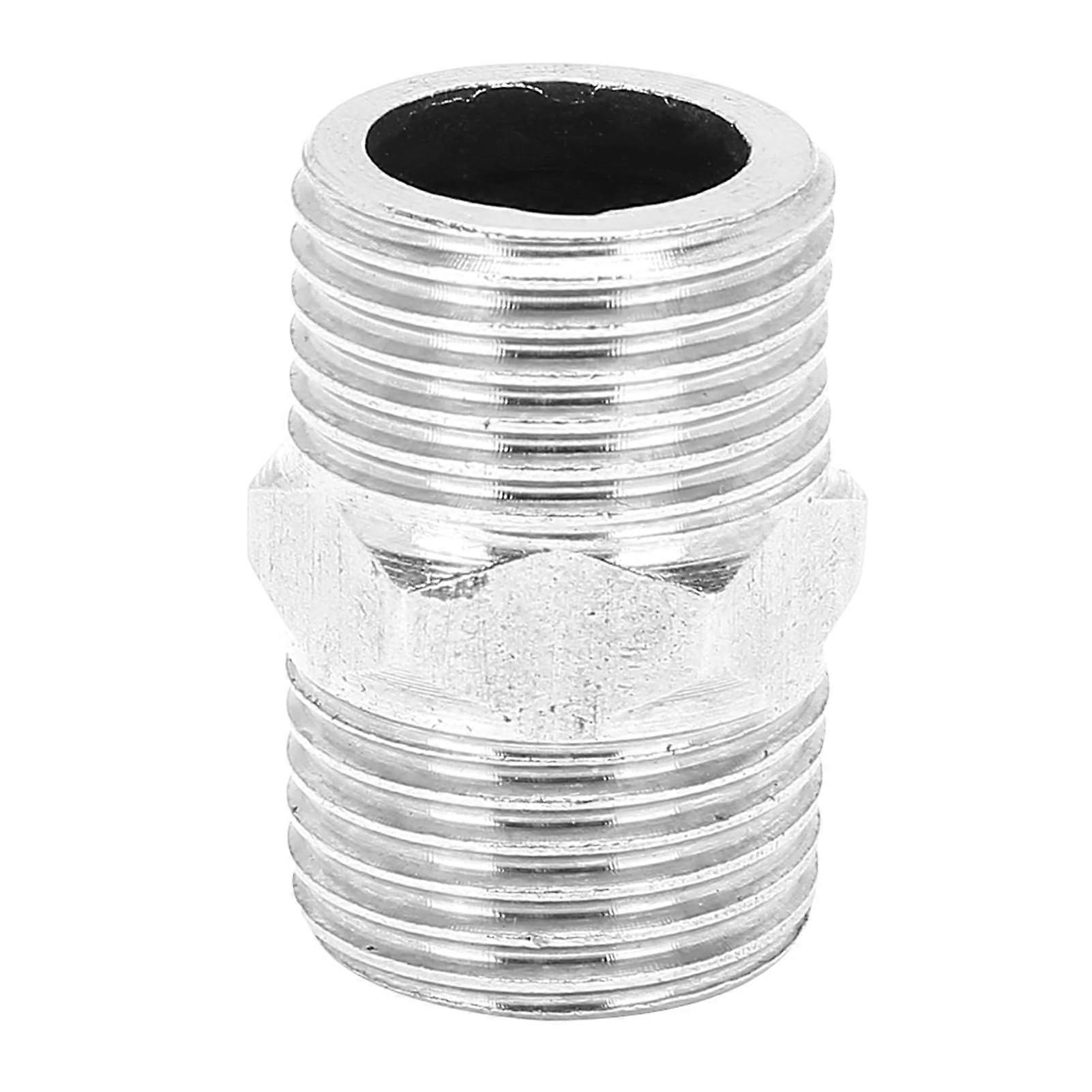 5pcs 1/2in Stainless Steel Hex Nipples Plumbing Fittings Male Female Thread