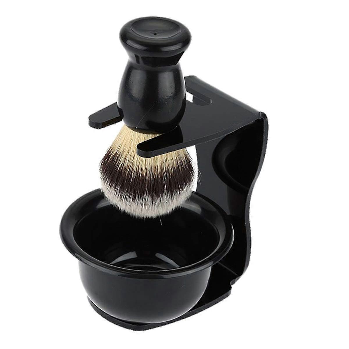 Nylon Brush with Acrylic Stand and Smooth Soap Bowl Set for Facial Cleansing