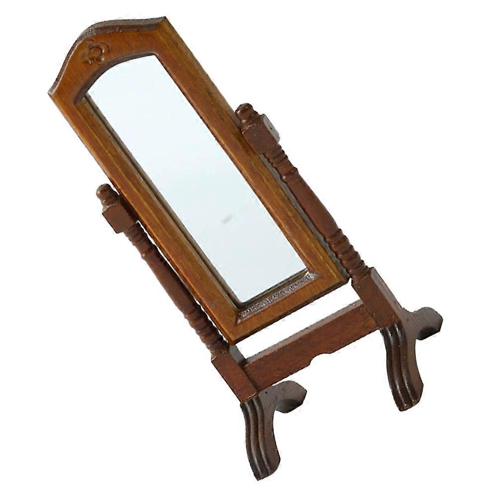 Wooden Coffee Miniature Dollhouse Mirror for Kids Play with Smooth Finish and Realistic Design 2.5 x 3.7 inches