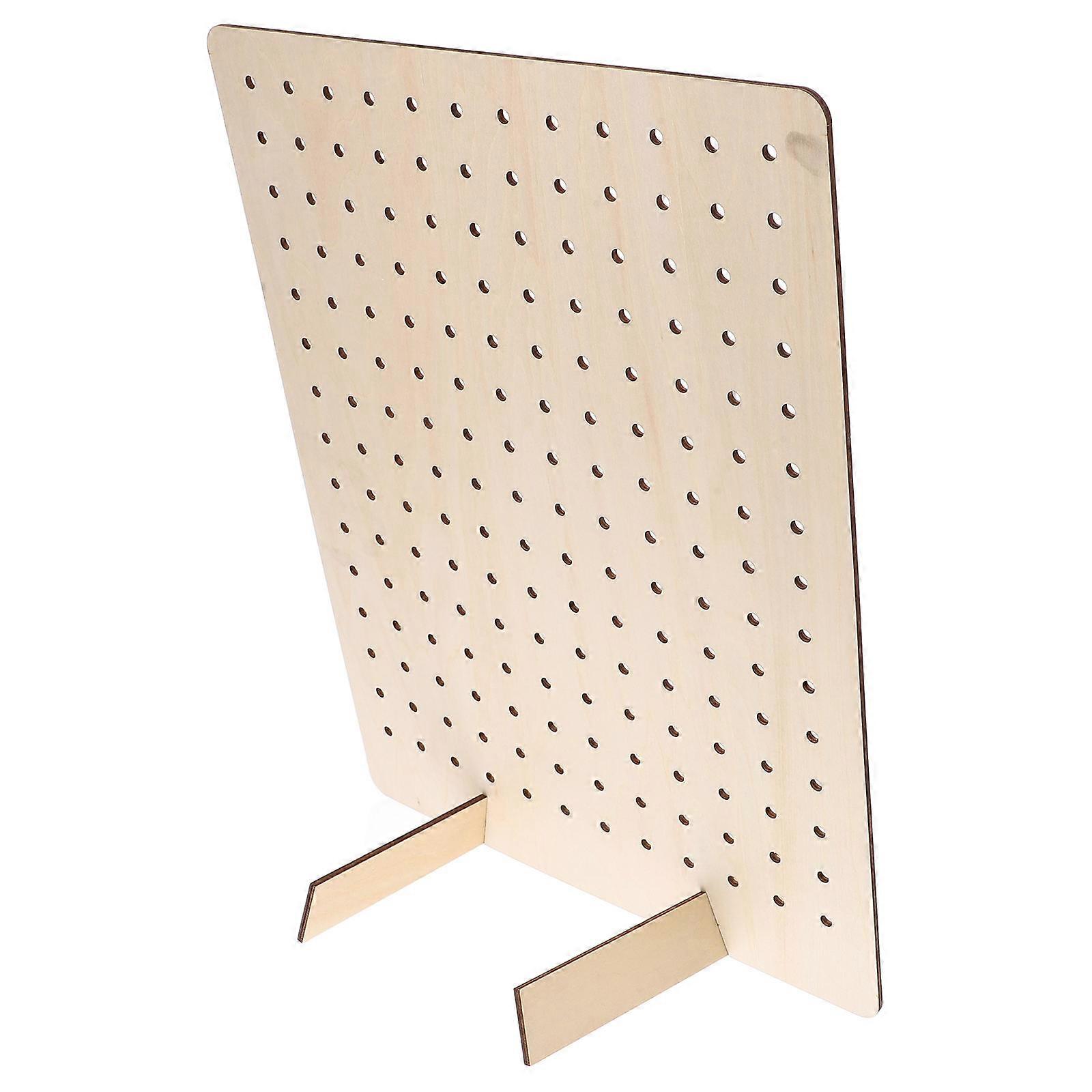 Wooden Pegboard Display Stand for Jewelry Craft Shows Khaki Color Compact and Sturdy 2pcs