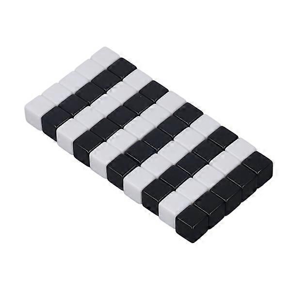 50pcs Square Smooth Dice Small Writable Wipeable Dice for Board Games Digital Teaching Half Black and Half White