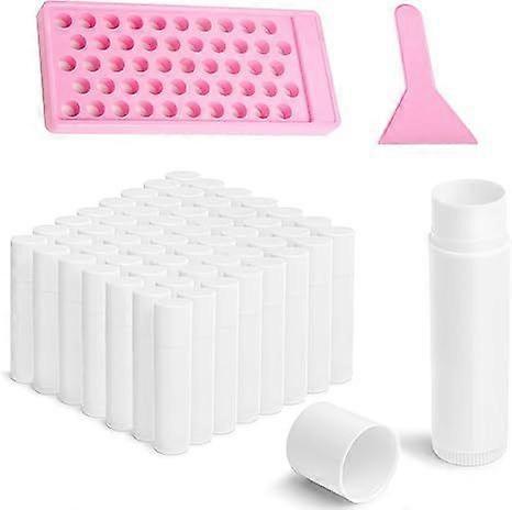 1Set Lip Balm Making Kit - Lip Balm Making Tubes with Filling Tray and Spatula Clear Lipstick Containers with Caps 5g