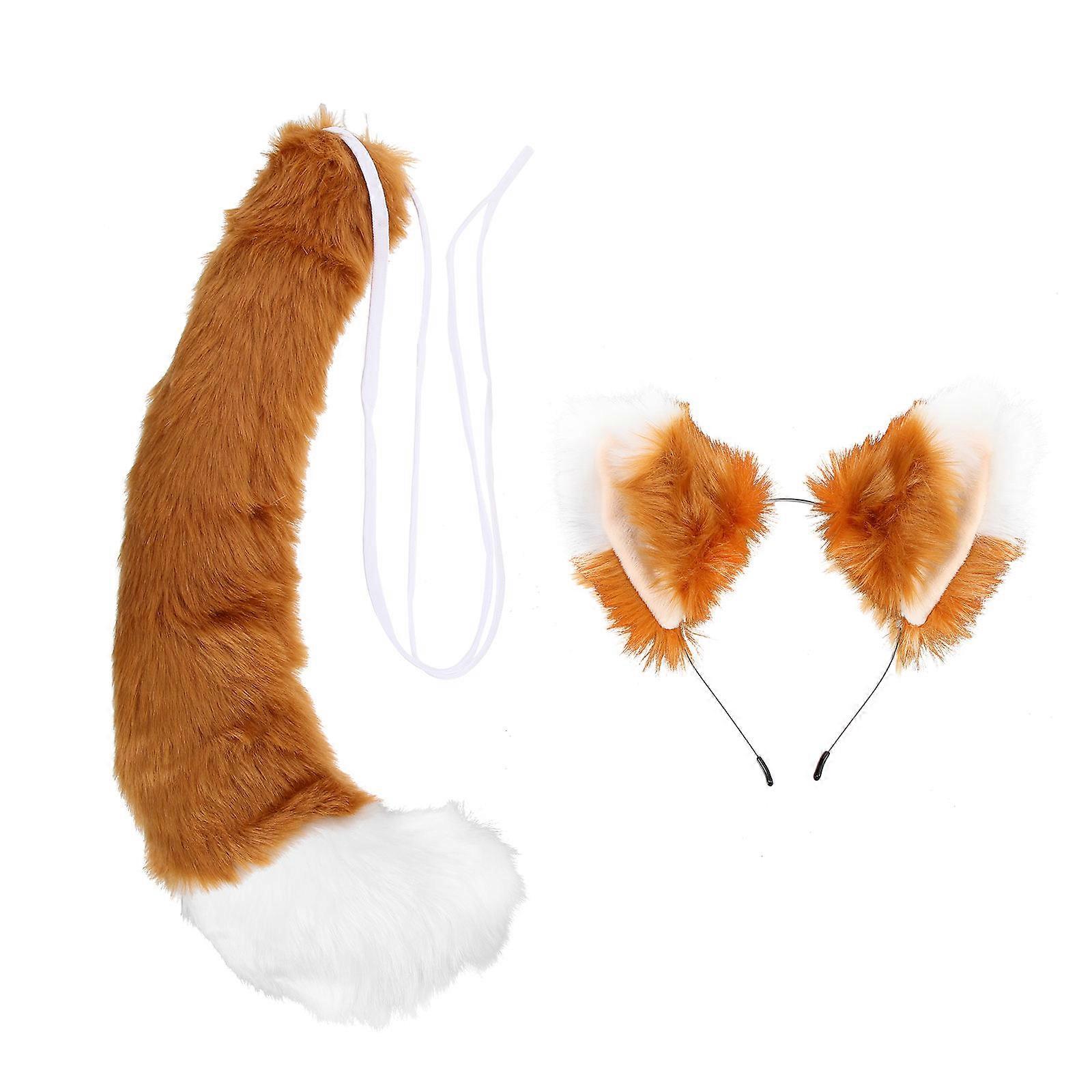 Adorable Plush Animals Headband with Tail for Party Costume and Festival Decor Assorted Color