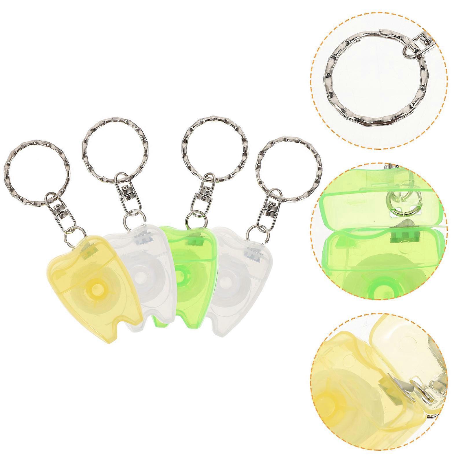 Misten 4 Pack Portable Mint Dental Floss Tape with Mini Container for Teeth Cleaning and Oral Hygiene