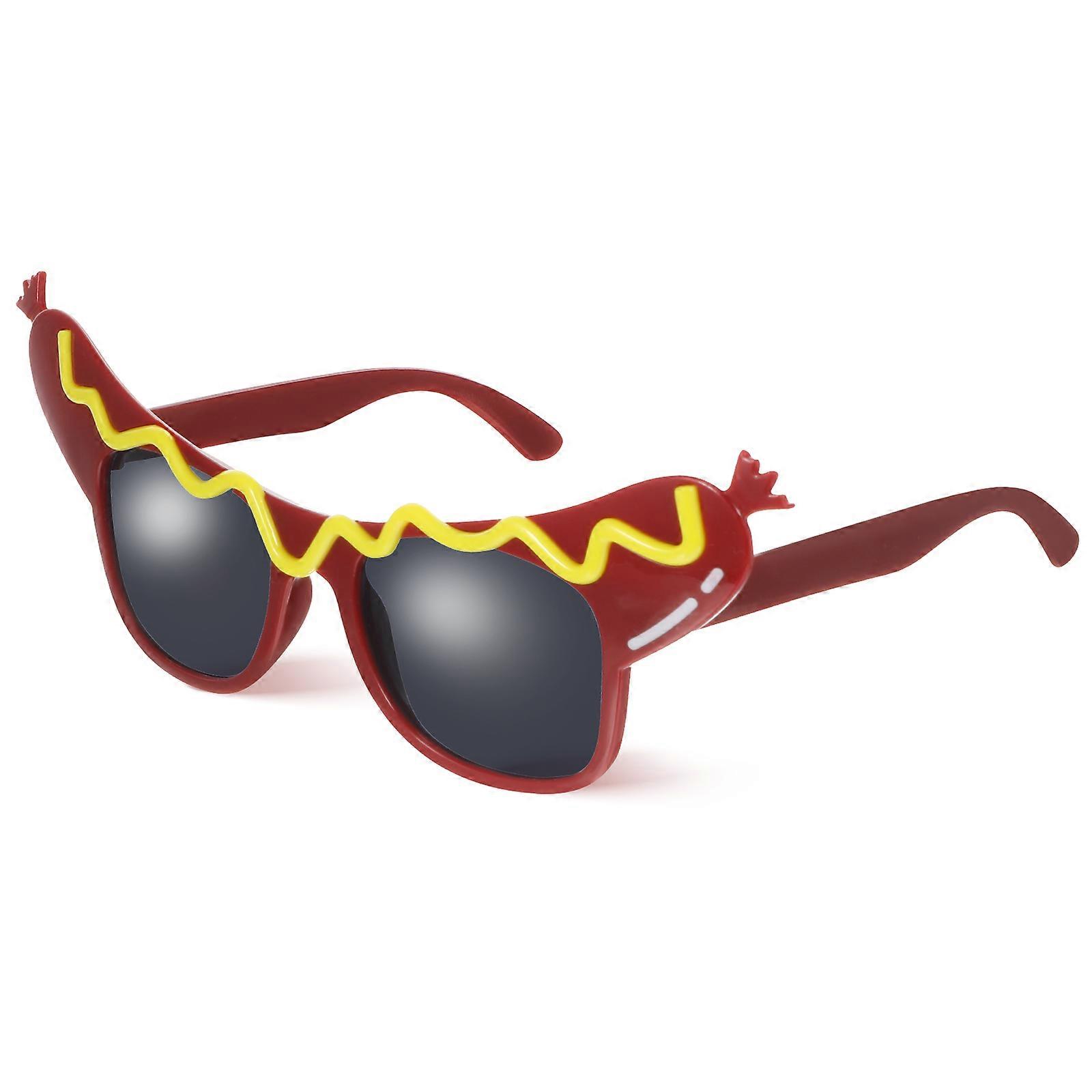 Multi Color Funny Hot Dog eyeglasses for Makeup and Dance Parties Lightweight AC PC Material