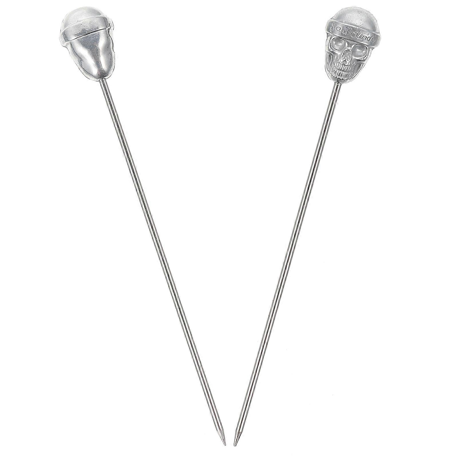 يختار كوكتيل رأس الجمجمة عصي حلوى من الفولاذ المقاوم للصدأ لمضيفي الحفلات 12X2CM تصميم الجدة 2 قطعة