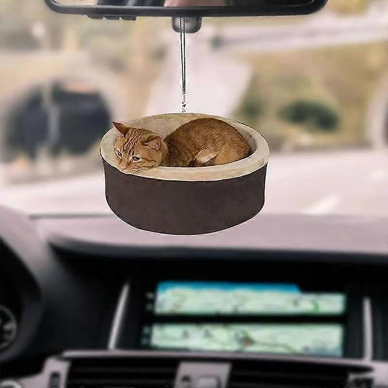 Cute Cat Car Hanging Pendant with Colourful Balloon, Rear View Mirror Ornament 10