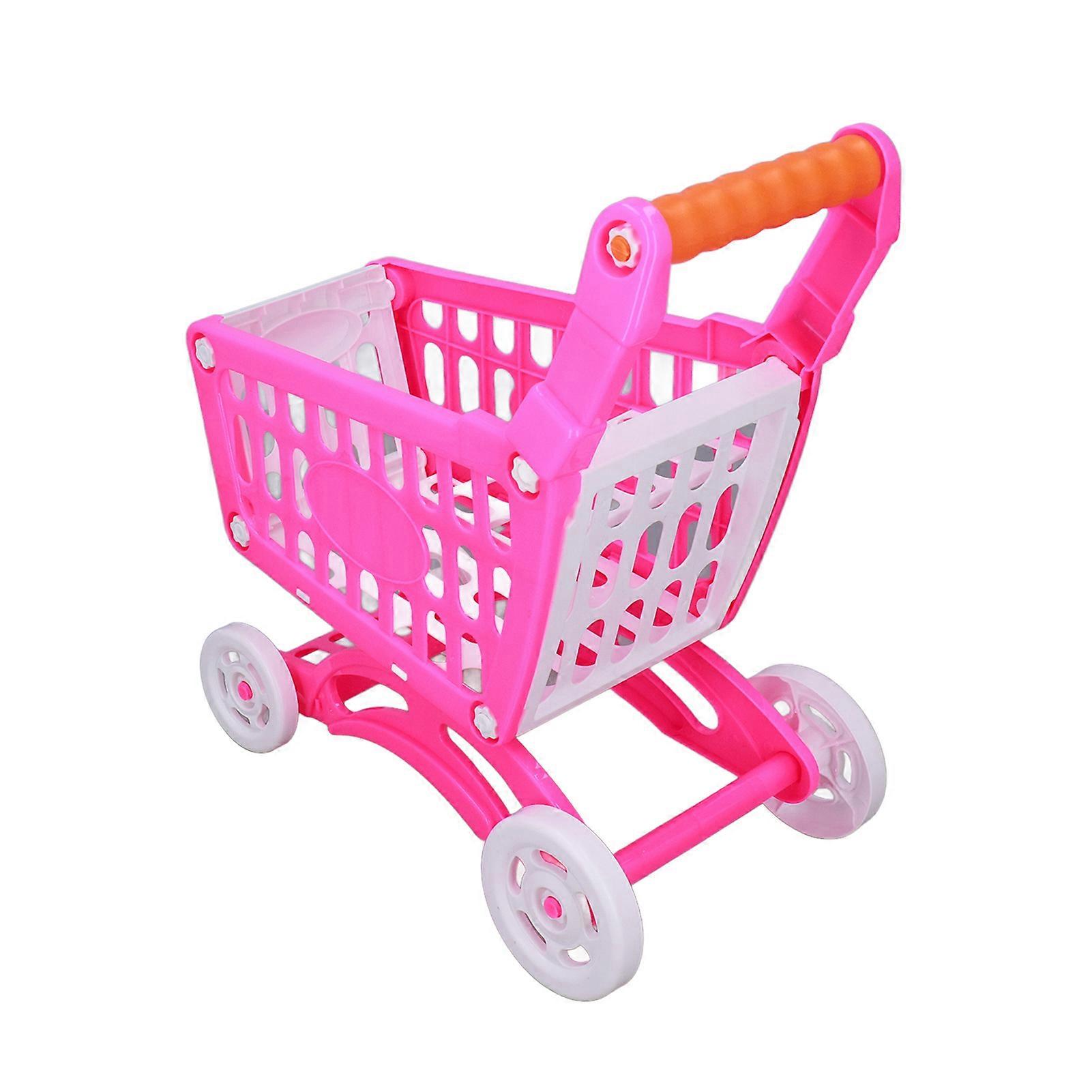 סט עגלת קניות לילדים עגלת קניות חינוכית לילדים לשחק צעצועי מזון לפיתוח למידהורוד 